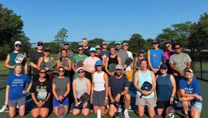 Pickle Paddle players smile for the camera